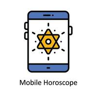 Mobile Horoscope Vector Fill outline Icon Design illustration. Astrology And Zodiac Signs Symbol on White background EPS 10 File