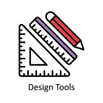 Design Tools Vector Fill outline Icon Design illustration. Smart Industries Symbol on White background EPS 10 File