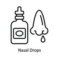 Nasal Drops Vector  outline Icon Design illustration. Pharmacy  Symbol on White background EPS 10 File