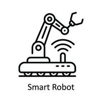 Smart Robot Vector  outline Icon Design illustration. Smart Industries Symbol on White background EPS 10 File