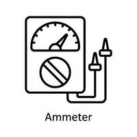 Ammeter Vector  outline Icon Design illustration. Home Repair And Maintenance Symbol on White background EPS 10 File