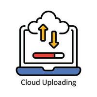 Cloud Uploading Vector Fill outline Icon Design illustration. Product Management Symbol on White background EPS 10 File