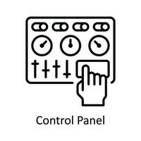 controlar panel vector contorno icono diseño ilustración. inteligente industrias símbolo en blanco antecedentes eps 10 archivo