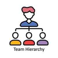 Team Hierarchy Vector Fill outline Icon Design illustration. Product Management Symbol on White background EPS 10 File