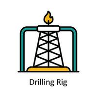 Drilling Rig Vector Fill outline Icon Design illustration. Smart Industries Symbol on White background EPS 10 File