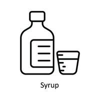 jarabe vector contorno icono diseño ilustración. farmacia símbolo en blanco antecedentes eps 10 archivo
