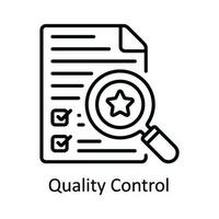 Quality Control Vector  outline Icon Design illustration. Smart Industries Symbol on White background EPS 10 File