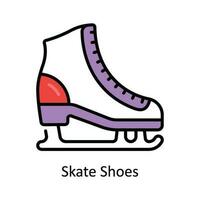 Skate Shoes Vector Fill outline Icon Design illustration. Travel and Hotel Symbol on White background EPS 10 File