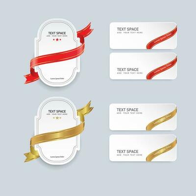 vector red ribbons collection