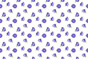 A tiny butterfly pea flower as seamless pattern vector