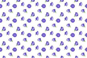 A tiny butterfly pea flower as seamless pattern vector