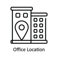 oficina ubicación vector contorno icono diseño ilustración. mapa y navegación símbolo en blanco antecedentes eps 10 archivo