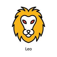Leo Vector Fill outline Icon Design illustration. Astrology And Zodiac Signs Symbol on White background EPS 10 File
