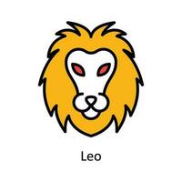 Leo Vector Fill outline Icon Design illustration. Astrology And Zodiac Signs Symbol on White background EPS 10 File