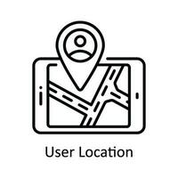 User Location Vector  outline Icon Design illustration. Map and Navigation Symbol on White background EPS 10 File