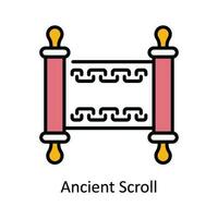 Ancient Scroll  Vector Fill outline Icon Design illustration. Astrology And Zodiac Signs Symbol on White background EPS 10 File