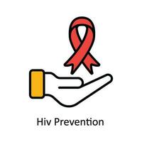 Hiv Prevention Vector Fill outline Icon Design illustration. Pharmacy  Symbol on White background EPS 10 File