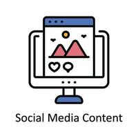 Social Media Content Vector  Fill outline Icon Design illustration. Online streaming Symbol on White background EPS 10 File