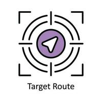 Target Route Vector Fill outline Icon Design illustration. Map and Navigation Symbol on White background EPS 10 File