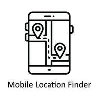 Mobile Location Finder Vector  outline Icon Design illustration. Map and Navigation Symbol on White background EPS 10 File