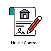 House Contract Vector Fill outline Icon Design illustration. Home Repair And Maintenance Symbol on White background EPS 10 File