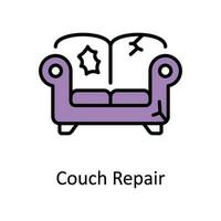 sofá reparar vector llenar contorno icono diseño ilustración. hogar reparar y mantenimiento símbolo en blanco antecedentes eps 10 archivo