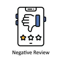 Negative Review Vector  Fill outline Icon Design illustration. Online streaming Symbol on White background EPS 10 File