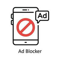 Ad Blocker Vector  Fill outline Icon Design illustration. Online streaming Symbol on White background EPS 10 File