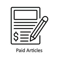 Paid Articles Vector   outline Icon Design illustration. Online streaming Symbol on White background EPS 10 File