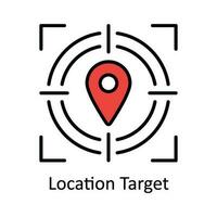 Location Target Vector Fill outline Icon Design illustration. Map and Navigation Symbol on White background EPS 10 File