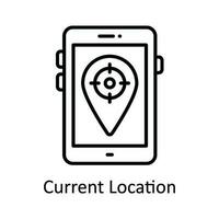 Current Location Vector  outline Icon Design illustration. Map and Navigation Symbol on White background EPS 10 File