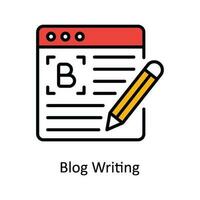 Blog Writing Vector Fill outline Icon Design illustration. Digital Marketing  Symbol on White background EPS 10 File