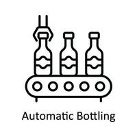 Automatic Bottling Vector  outline Icon Design illustration. Smart Industries Symbol on White background EPS 10 File