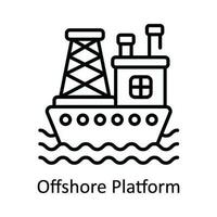 Offshore Platform Vector  outline Icon Design illustration. Smart Industries Symbol on White background EPS 10 File