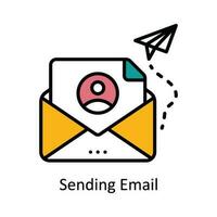 Sending Email Vector Fill outline Icon Design illustration. Digital Marketing  Symbol on White background EPS 10 File