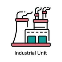 Industrial Unit Vector Fill outline Icon Design illustration. Smart Industries Symbol on White background EPS 10 File