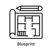 Blueprint Vector  outline Icon Design illustration. Smart Industries Symbol on White background EPS 10 File