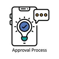 Approval Process Vector Fill outline Icon Design illustration. Product Management Symbol on White background EPS 10 File