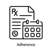 adherencia vector contorno icono diseño ilustración. farmacia símbolo en blanco antecedentes eps 10 archivo