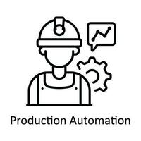 Production Automation Vector  outline Icon Design illustration. Smart Industries Symbol on White background EPS 10 File