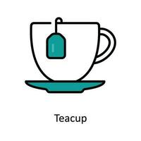 Teacup Vector Fill outline Icon Design illustration. Travel and Hotel Symbol on White background EPS 10 File