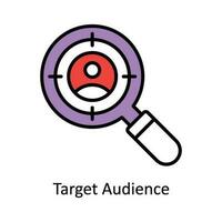 Target Audience Vector Fill outline Icon Design illustration. Digital Marketing  Symbol on White background EPS 10 File