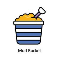 Mud Bucket Vector Fill outline Icon Design illustration. Travel and Hotel Symbol on White background EPS 10 File