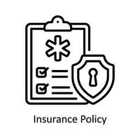 Insurance Policy Vector  outline Icon Design illustration. Pharmacy  Symbol on White background EPS 10 File