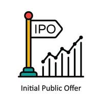 Initial Public Offer Vector Fill outline Icon Design illustration. Product Management Symbol on White background EPS 10 File