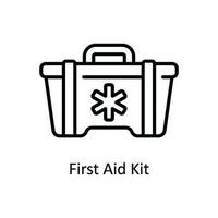First Aid Kit Vector  outline Icon Design illustration. Pharmacy  Symbol on White background EPS 10 File