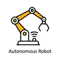 Autonomous Robot Vector Fill outline Icon Design illustration. Smart Industries Symbol on White background EPS 10 File