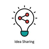 Idea Sharing Vector Fill outline Icon Design illustration. Digital Marketing  Symbol on White background EPS 10 File