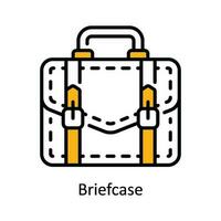 Briefcase Vector Fill outline Icon Design illustration. Travel and Hotel Symbol on White background EPS 10 File