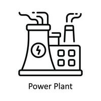 Power Plant Vector  outline Icon Design illustration. Smart Industries Symbol on White background EPS 10 File